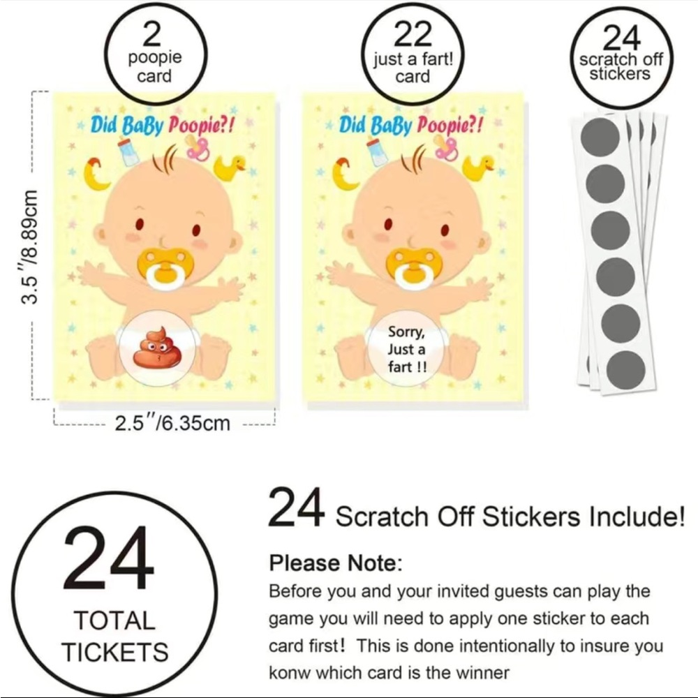 BRAND NEW! Baby shower/birthday scratch off cards.